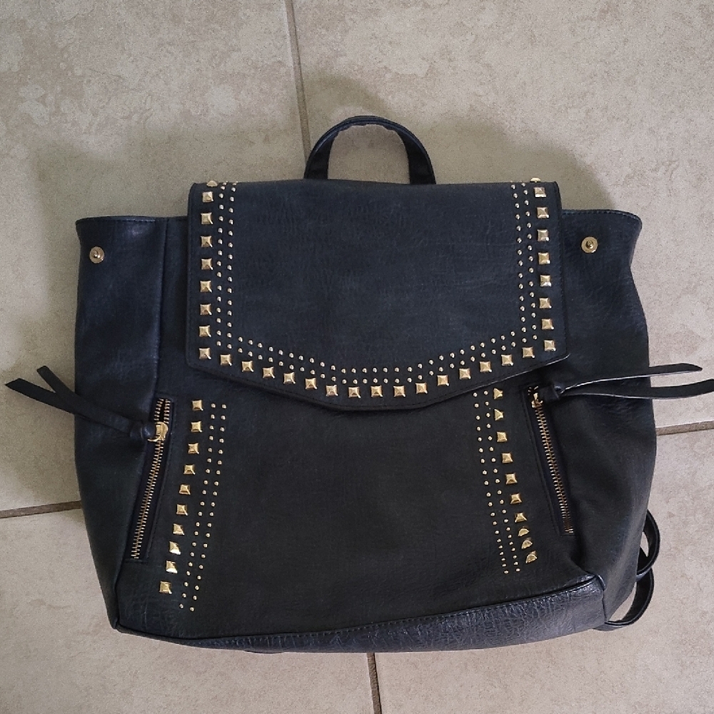 Navy Blue Studded Backpack